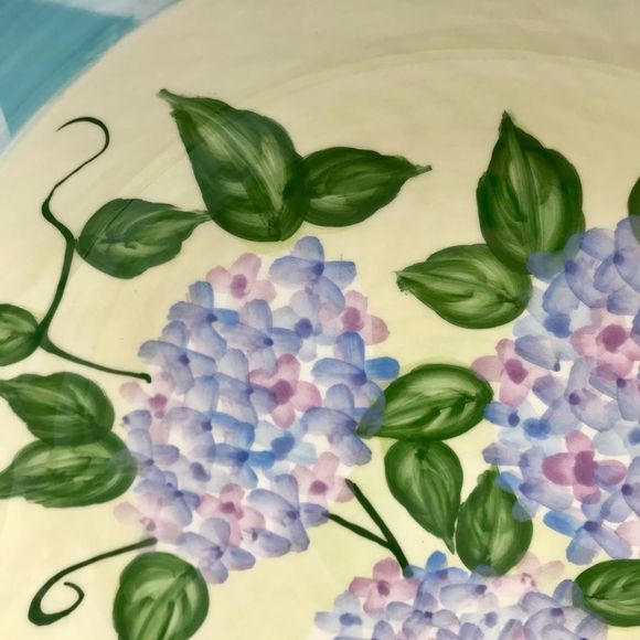 Hydrangea by Jay Import Co Serving Bowl Blue, Yellow and Purple Floral - Picture 3 of 12